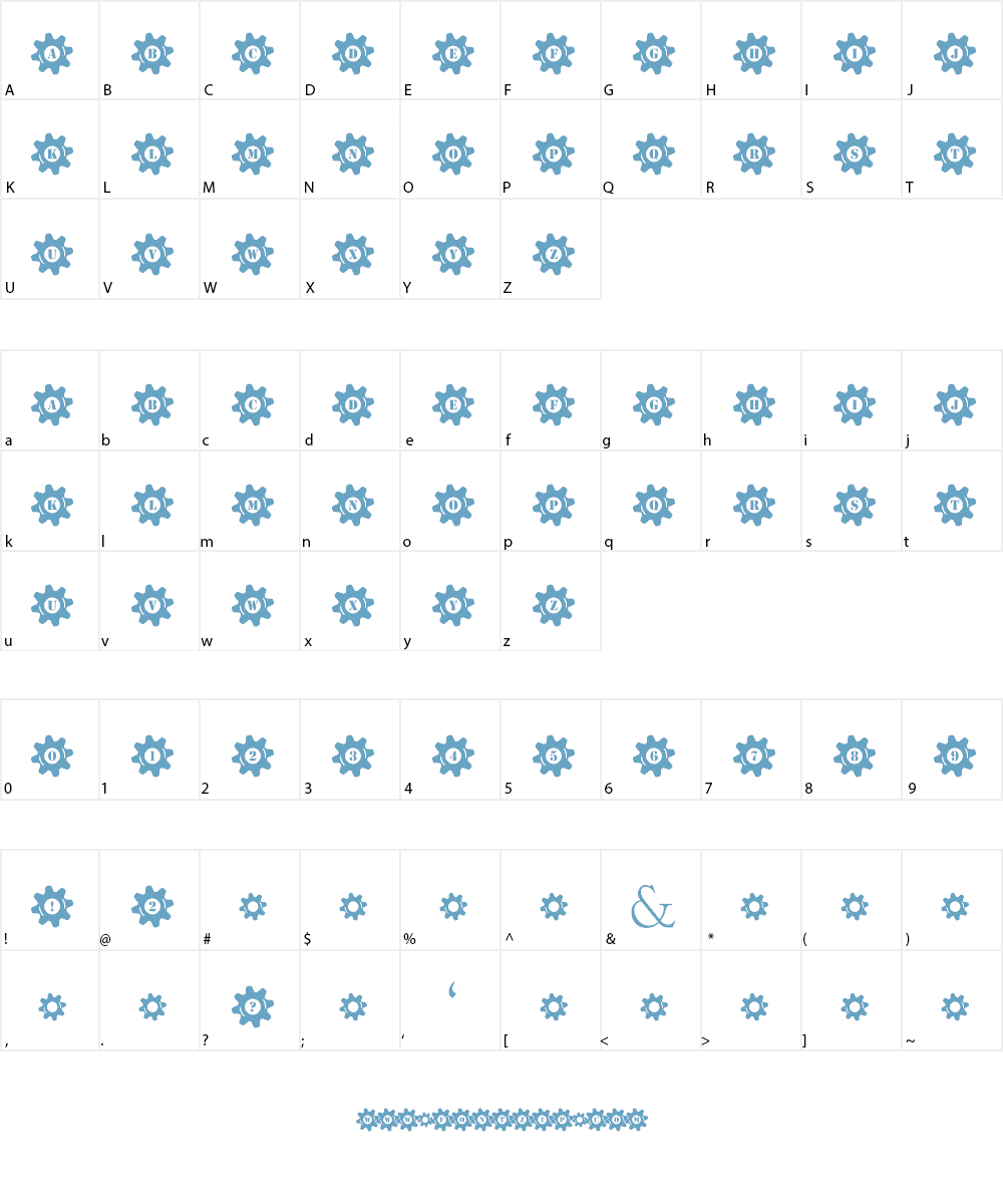 Stucked in Gears Font Character